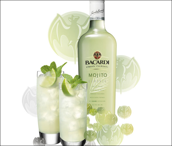 Bacardi mojito ready to serve